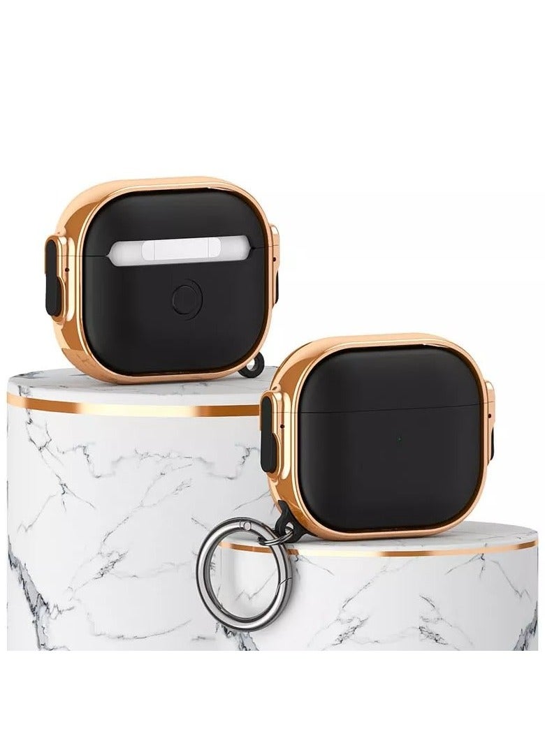 case for AirPods Pro 2nd Generation case 2022, Secure Lock Clip AirPod Pro 2 case, Hybrid Material, Full Body Protective Cover for New AirPod Pro 2 & AirPod Pro (Black And Rose Gold)  - Image 2