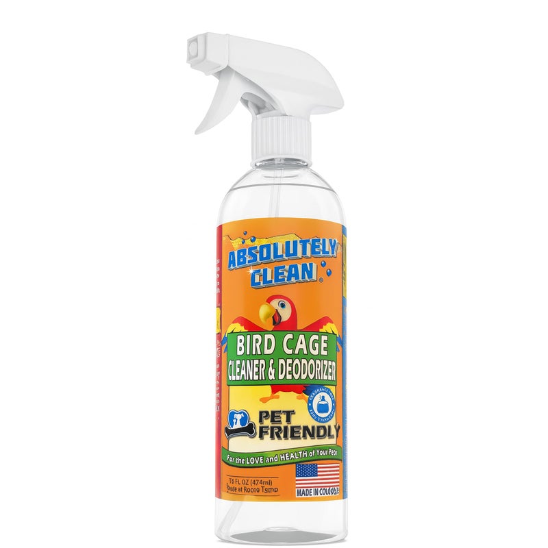 Absolutely Clean Amazing Bird Cage Cleaner and Deodorizer - Just Spray/Wipe - Safely & Easily Removes Bird Messes Quickly and Easily - Made in The US - Fragrance Free (16oz Pack of 1) - Image 1