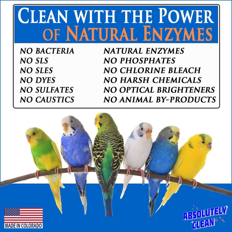 Absolutely Clean Amazing Bird Cage Cleaner and Deodorizer - Just Spray/Wipe - Safely & Easily Removes Bird Messes Quickly and Easily - Made in The US - Fragrance Free (16oz Pack of 1) - Image 5
