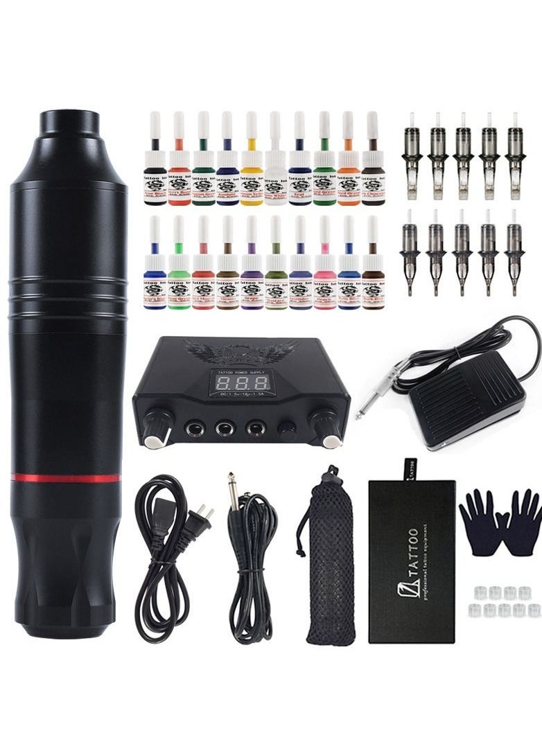 ATOMUS Tattoo Pen Kit Rotary Tattoo Machine Kit with Power Supply and Tattoo Cartridge Needles Complete Tattoo Kit for Beginners  - Image 1