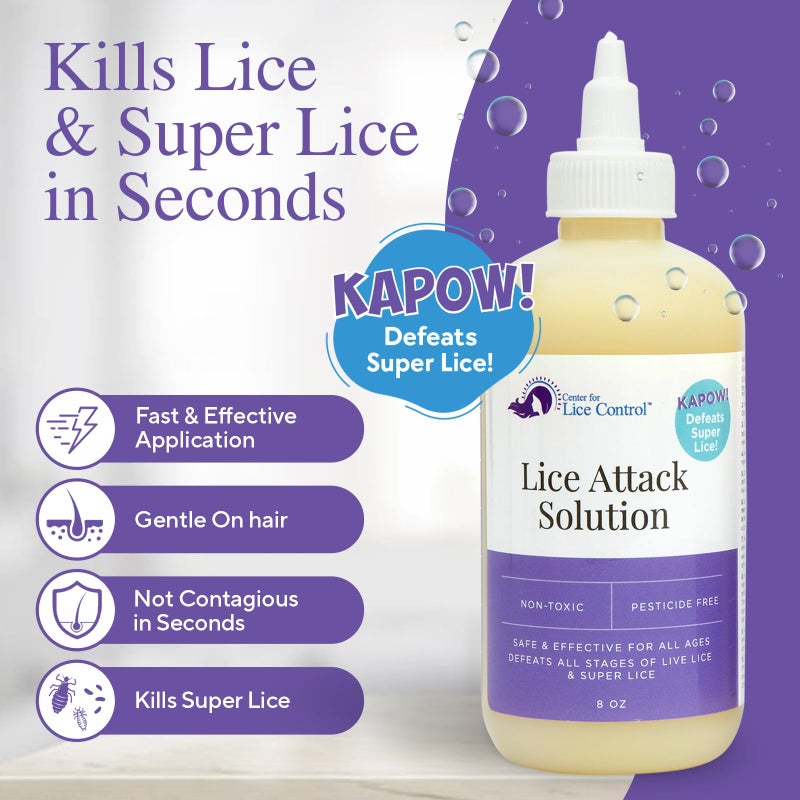 Kapow 8oz Head Lice Shampoo That Kills Lice & Eggs – Strong Yet Gentle Formula with Pleasant Scent, Non-Toxic, Pesticide-Free, Safe for Sensitive Scalps and Family Use - Image 3