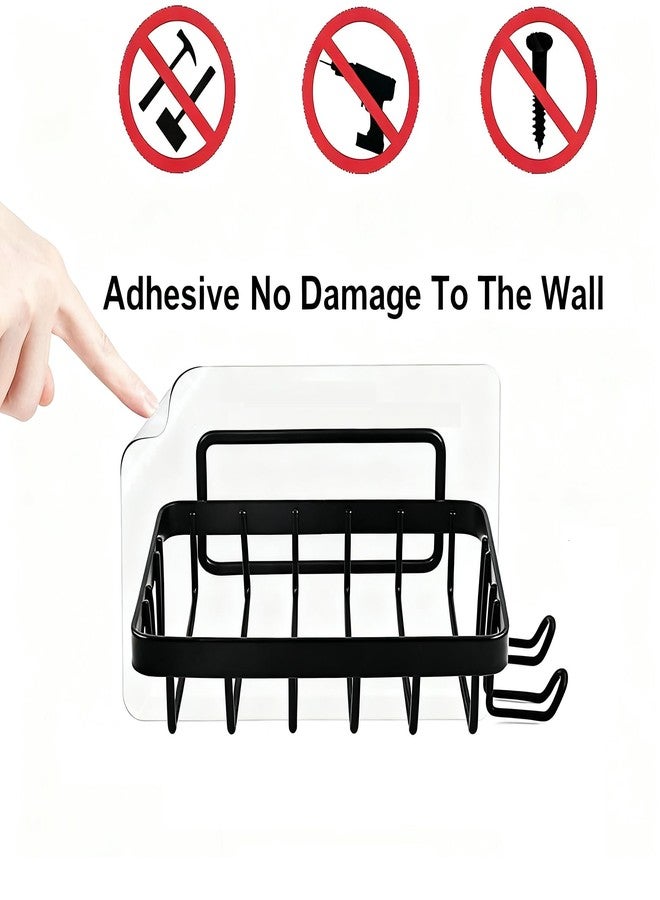 ZENSEWEN 304 Stainless Steel Shower Soap Holder, Rustproof Adhesive Wall-Mounted Soap Dish with 2 Hooks & 2 Shaving Razor Holders, Square Soap Tray for Bathroom & Kitchen - Image 5