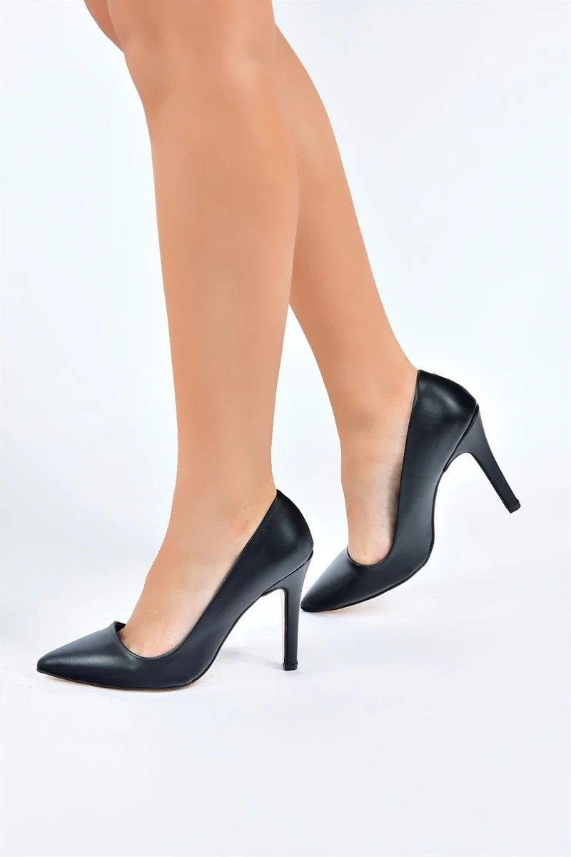 فوكس شوز Black Faux Leather Women's Thin Heeled Stiletto L253971509