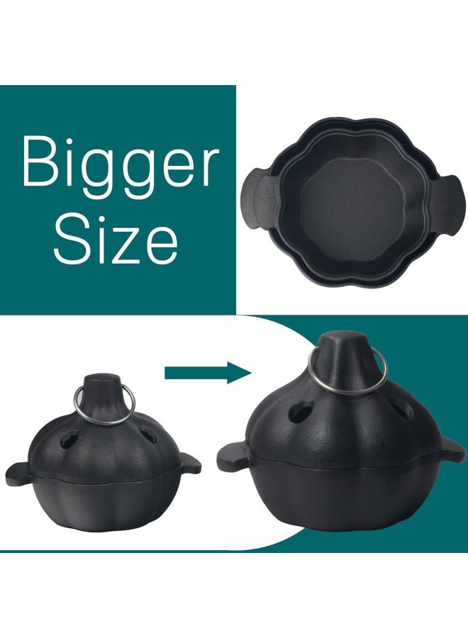 IPROUDER Cast Iron Garlic Roaster with Handle, Smoker Roaster, Garlic Cooker, Cast Iron Baker, Mini Roasting Pot, Potato Baker, Mini Cocotte, Used in the Kitchen Oven or Outdoors on a BBQ Grill Stove - Image 5