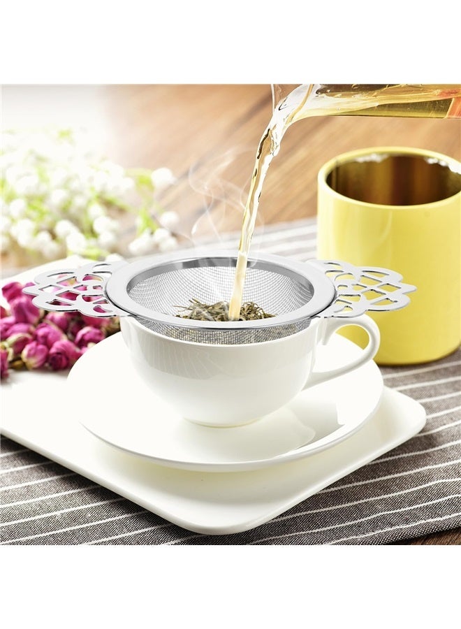 2Pcs Small Fine Mesh Tea Strainers, Stainless Steel Loose Tea Infusers Strainers 7 cm Diameter, Tea Filter with Double Wing Handles  - Image 4