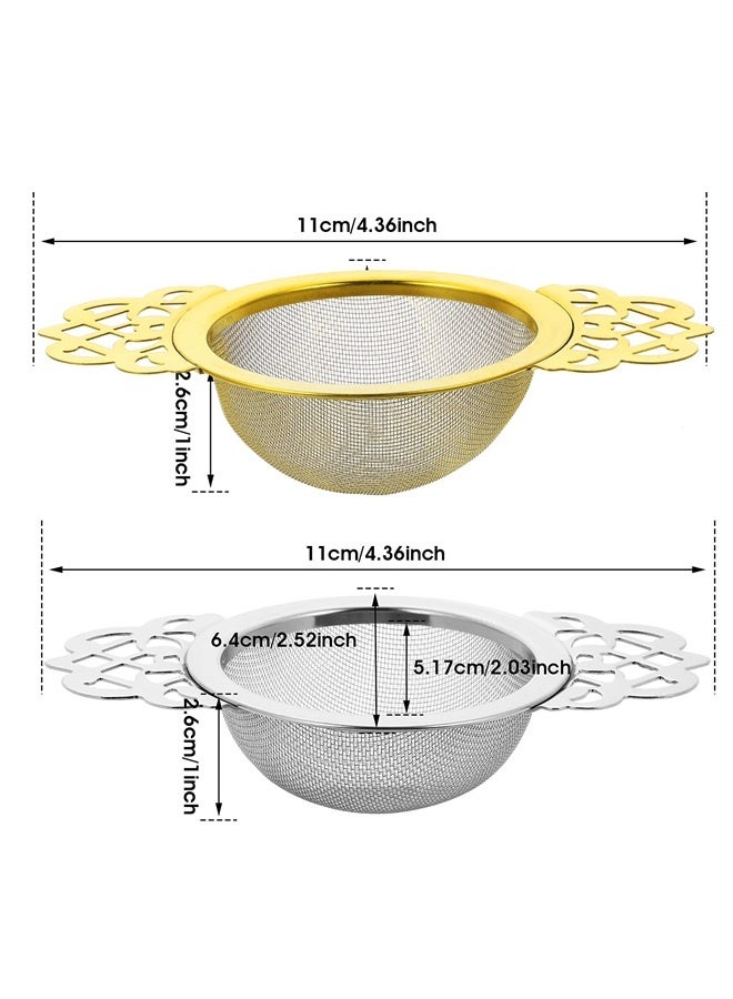 2Pcs Small Fine Mesh Tea Strainers, Stainless Steel Loose Tea Infusers Strainers 7 cm Diameter, Tea Filter with Double Wing Handles  - Image 2