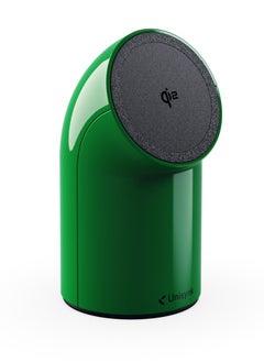 Unisynk UNISYNK MAGNETIC WIRELESS DESK CHARGER QI2? 15W Fast Charging, Rotatable Display, Qi2 & MagSafe Compatible, Includes EU/UK/US Adapters & 2m USB-C Cable- Green  - Image 1