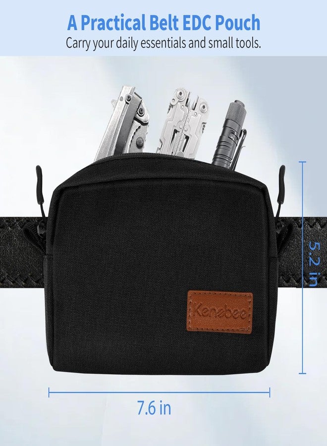 KENOBEE EDC Belt Pouch for Men Women, Water Resistant Heavy Duty Waxed Canvas Waist Pack Bag with YKK Zippers for Traveling, Hiking, Outdoors - Image 3