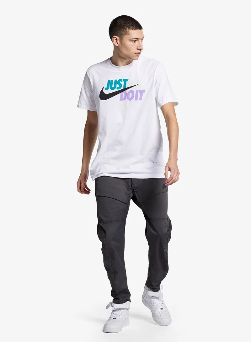 Nike WHITE/SPIRIT TEAL/ATOMIC VIOLET/(BLACK) Just Do It Swoosh T-Shirt for Men | Best Price UAE