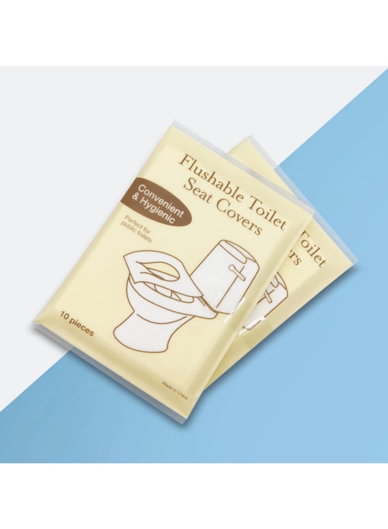 كومبي 60 قطعة من أغطية مقاعد المراحيض القابلة للغسل، وسادات ورقية للاستخدام مرة واحدة للسفر والتخييم والفنادق والمراحيض العامة - Image 2