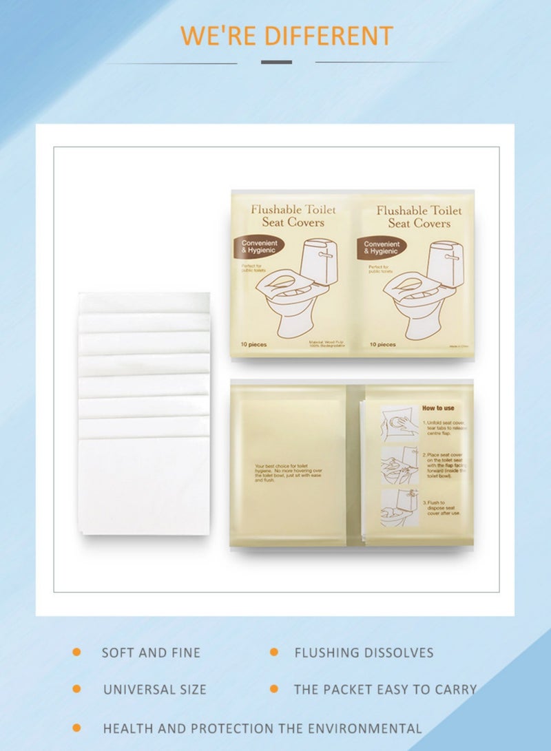 كومبي 60 قطعة من أغطية مقاعد المراحيض القابلة للغسل، وسادات ورقية للاستخدام مرة واحدة للسفر والتخييم والفنادق والمراحيض العامة - Image 3