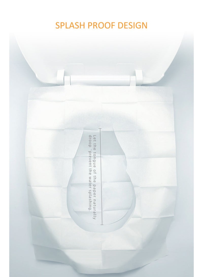 كومبي 60 قطعة من أغطية مقاعد المراحيض القابلة للغسل، وسادات ورقية للاستخدام مرة واحدة للسفر والتخييم والفنادق والمراحيض العامة - Image 5