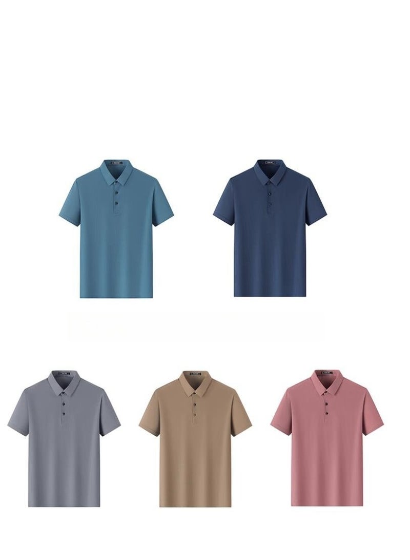 AOKANG Men's Elastic Breathable Short Sleeve Polo - Image 3