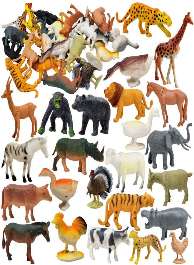 BABRO - Farm and Wild Animal Toy Set for Kids, Farm and Wild Animal Playsets, Educational Toy Set for Kids (24 Pcs) - Image 1