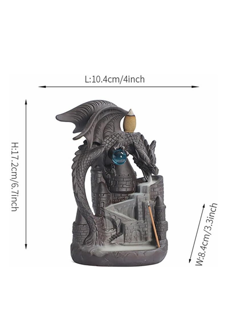 Incense Burner, Dragon Wing Incense Burner with Reflux, Waterfall Incense Holder, Creative Smoke Cone Incense Design, Decoration for Home Office, Yoga, Temple - Image 2
