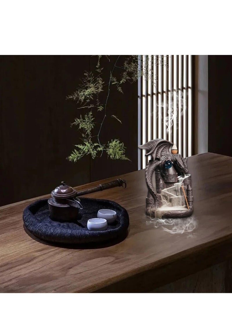 Incense Burner, Dragon Wing Incense Burner with Reflux, Waterfall Incense Holder, Creative Smoke Cone Incense Design, Decoration for Home Office, Yoga, Temple - Image 3