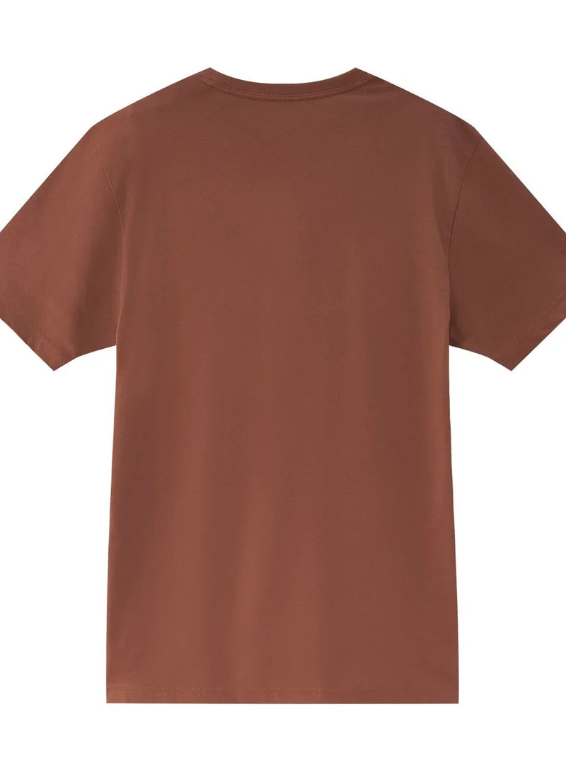 جيوردانو تيشيرت رجالي قطني بقصة ضيقة وطبعة مميزة