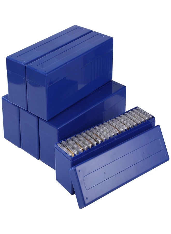 Anjetan 6 Pcs Coin Slab Storage Box, 20 Slots Graded Coin Storage Case, Blue Plastic Coin Slab Holder Organizer, Stackable Coin Collector Box for Collectors, Home, Office, Bank Supplies, 10.4 x 2.8 x 3.5 in - Image 1
