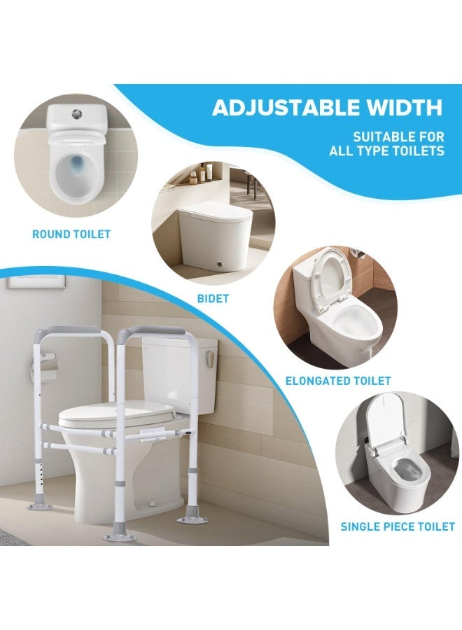 DOUGEI Toilet Safety Rails, Adjustable Toilet Safety Frame, Toilet Safety Rails for Seniors, Toilet Handles for Elderly and Disabled, Toilet Rails for Seniors, Toilet Rails,Elderly Assistance products. - Image 3