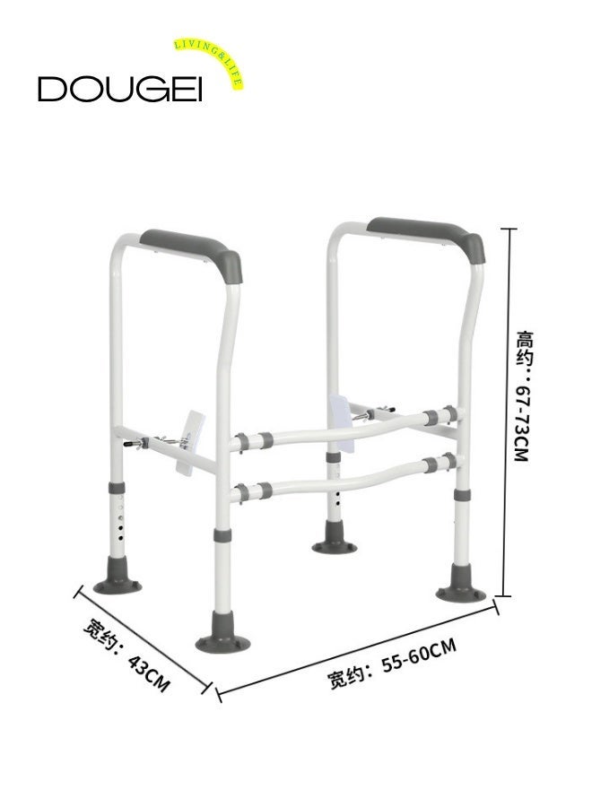DOUGEI Toilet Safety Rails, Adjustable Toilet Safety Frame, Toilet Safety Rails for Seniors, Toilet Handles for Elderly and Disabled, Toilet Rails for Seniors, Toilet Rails,Elderly Assistance products. - Image 2