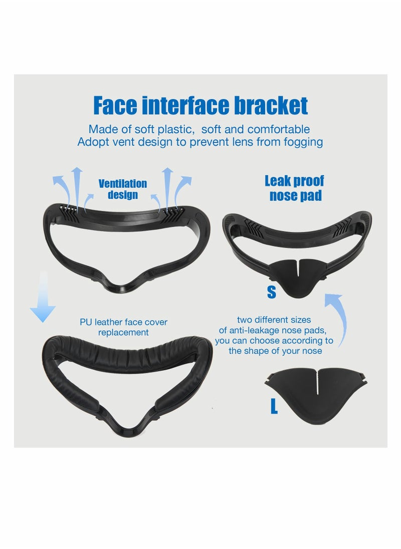 KASTWAVE - Comfortable and Stretchy VR Facial Vent Soft Interface Bracket with Anti-Leakage Light PU Leather Foam Face Replacement Pads Custom Comfort 6-in-1 Accessories for Oculus Quest 2 - Image 1