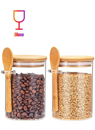Glass Storage Canister with Wood Lid and Wooden Spoon Set of 2 YK4126 400ML - pzsku/Z9023F7F71BC5EC9E9AE0Z/45/1744056559/77c861f5-d12d-4479-bc0b-8719351210e5