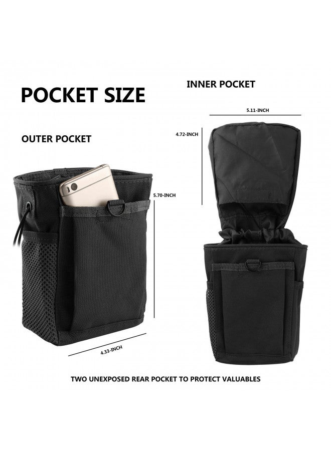 GGBuy Drawstring Highend Rock Climbing Chalk Bag Carabiner Diferent Pockets for Climbing Bouldering, Gymnastics, Gym Pouch, Cross Fit and Lifting to Securely Hold Phones and Valuables (Black) - Image 3