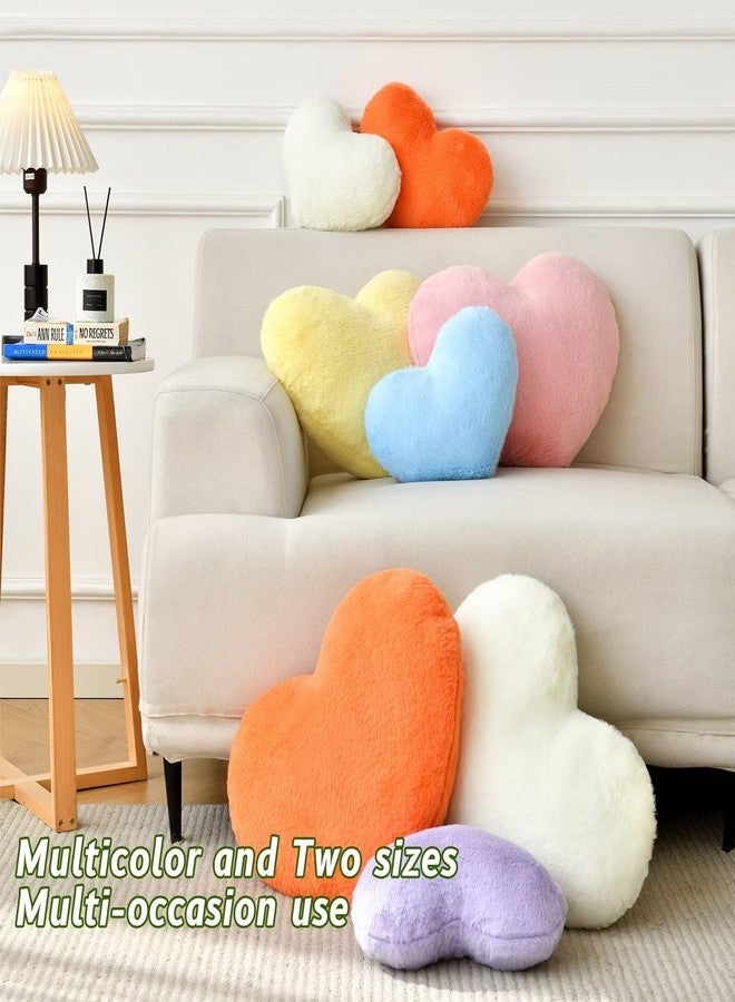 IREMATE Heart Pillow Dusty Pink Heart Shaped Pillow Cute Faux Rabbit Fur Room Decorative Throw Pillow Heart Plush Cushion for Couch Bed Kid Girls Women Valentine's Day Anniversary Wedding (13"x10") - Image 4