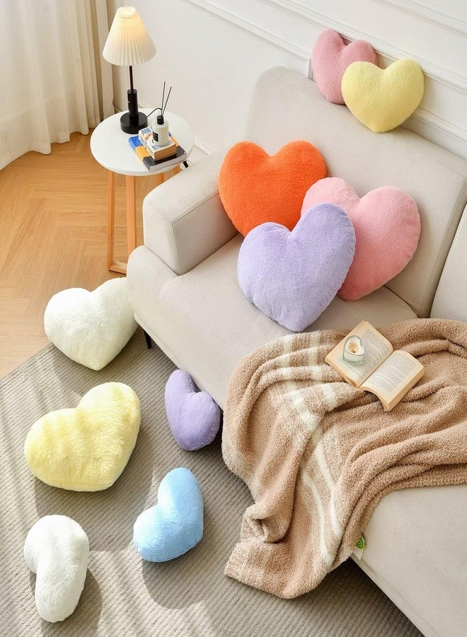 IREMATE Heart Pillow Dusty Pink Heart Shaped Pillow Cute Faux Rabbit Fur Room Decorative Throw Pillow Heart Plush Cushion for Couch Bed Kid Girls Women Valentine's Day Anniversary Wedding (13"x10") - Image 5