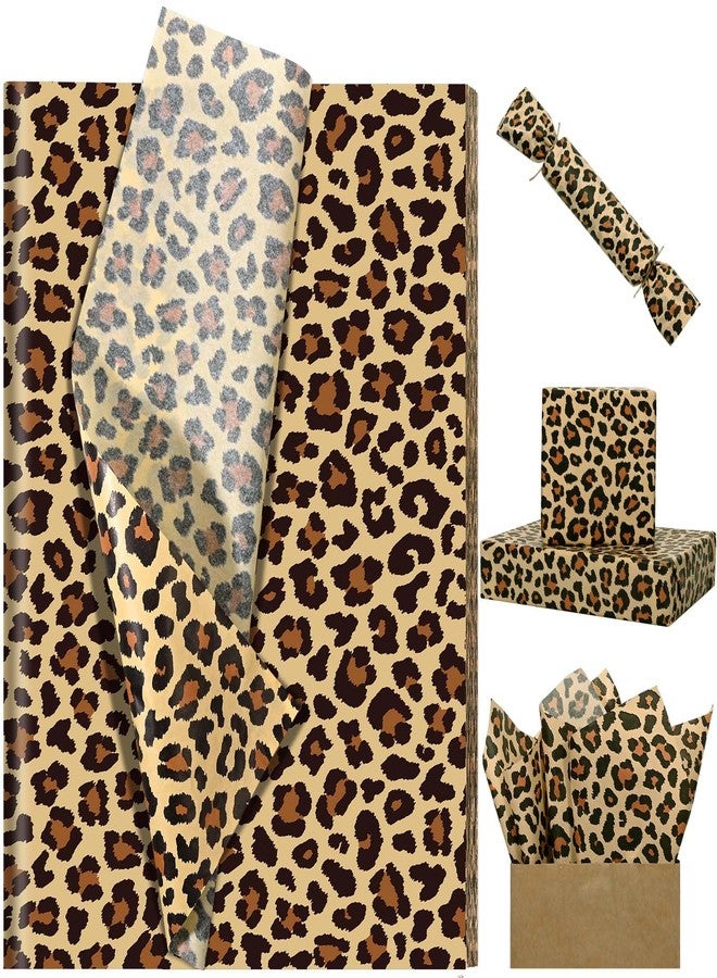 Bolsome 60 Sheets Leopard Tissue Paper for Gift Wrapping Animal Print Tissue Paper for Gift Bags for Jungle Safari Party Baby Shower Packaging DIY Crafts, 20 × 14 Inches (Leopard) - Image 1