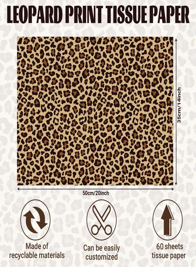 Bolsome 60 Sheets Leopard Tissue Paper for Gift Wrapping Animal Print Tissue Paper for Gift Bags for Jungle Safari Party Baby Shower Packaging DIY Crafts, 20 × 14 Inches (Leopard) - Image 2