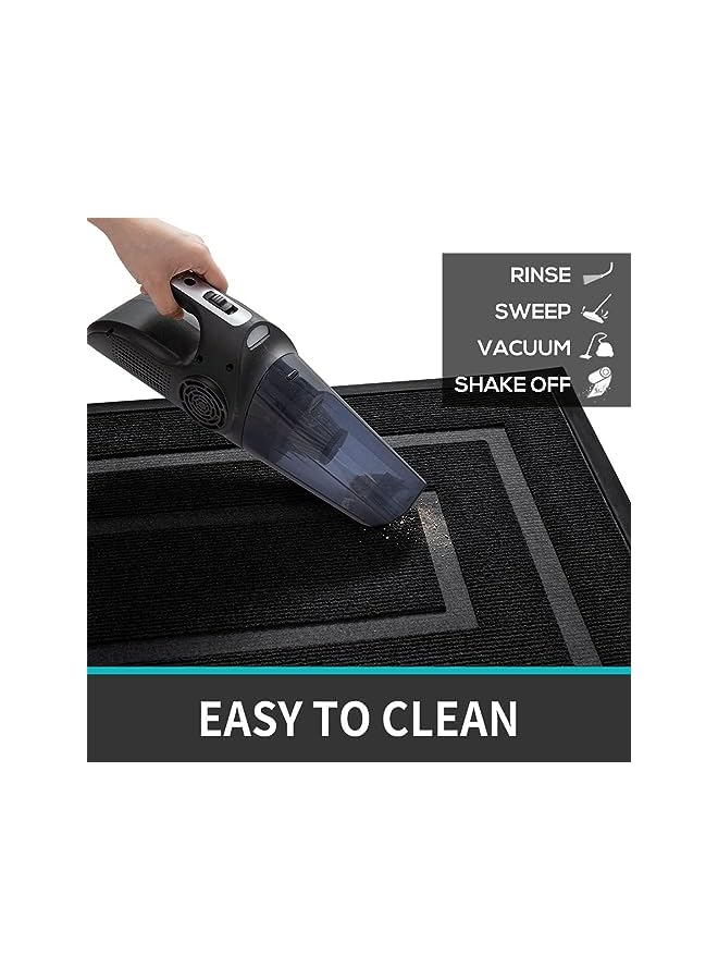 The Bros حصيرة باب أمامي، حصيرة ترحيبية غير قابلة للانزلاق، حصيرة مطاطية ماصة منخفضة الارتفاع، حصائر داخلية وخارجية مقاومة للماء، حصيرة أرضية سهلة التنظيف لمدخل المنزل (45 * 75 سم) (ب، رمادي) - Image 3