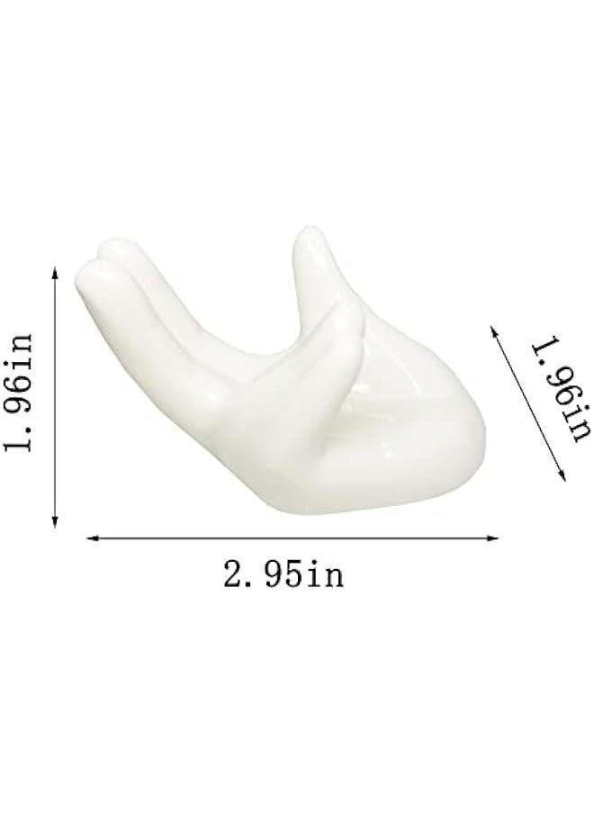 Generic Set of 3 Creative Ceramic Hand Shaped Egg Cup Holder Porcelain Egg Cup Easter Egg Display Stand for Hard Boiled Eggs(White)  - Image 5