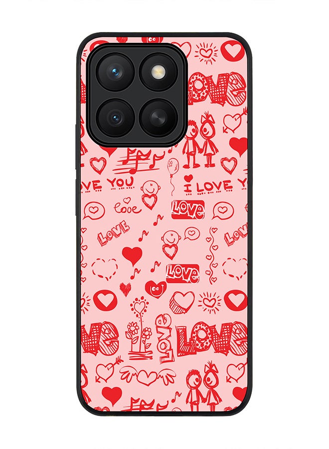 Stylizedd For Honor X8c Case,Slim fit Camera Protection, Shockproof Thin Phone cover  - Love Doodle