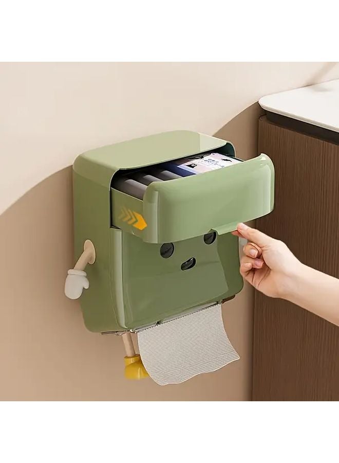 Green Wall Mounted Tissue Box No Drill Home Decor For Living Room Bedroom - Image 1