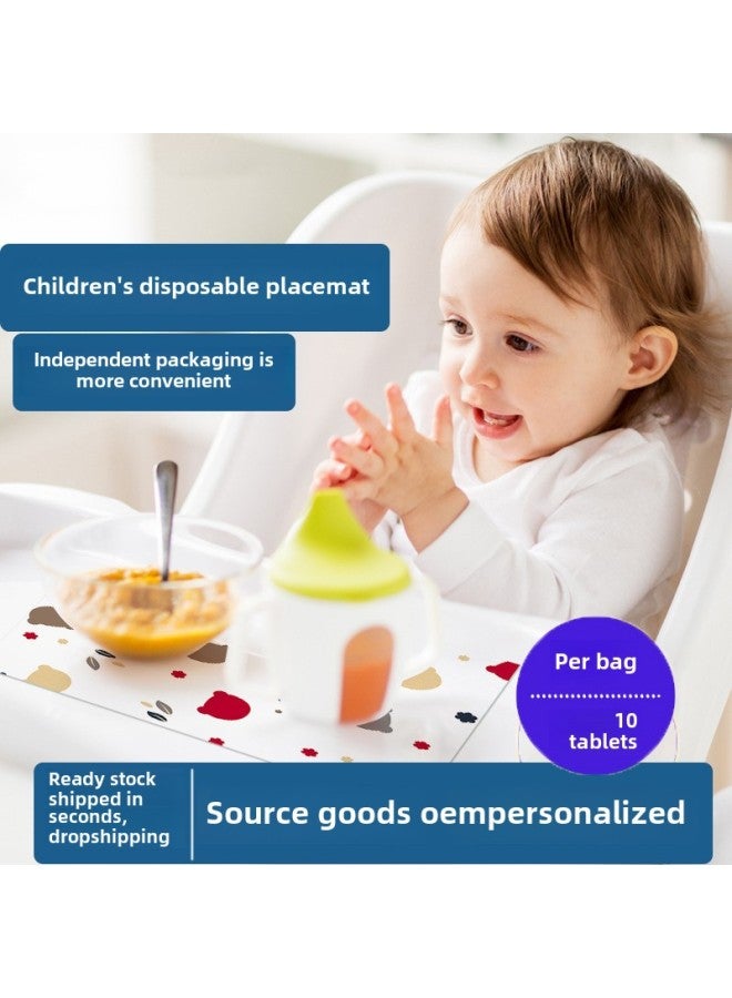 Disposable Placemat For Infants Household Oil-proof Children's Table Mat Disposable Disposable Table Mat For Daily Disposable-Color:-Specifications:Disposable Saliva Towel - Image 2