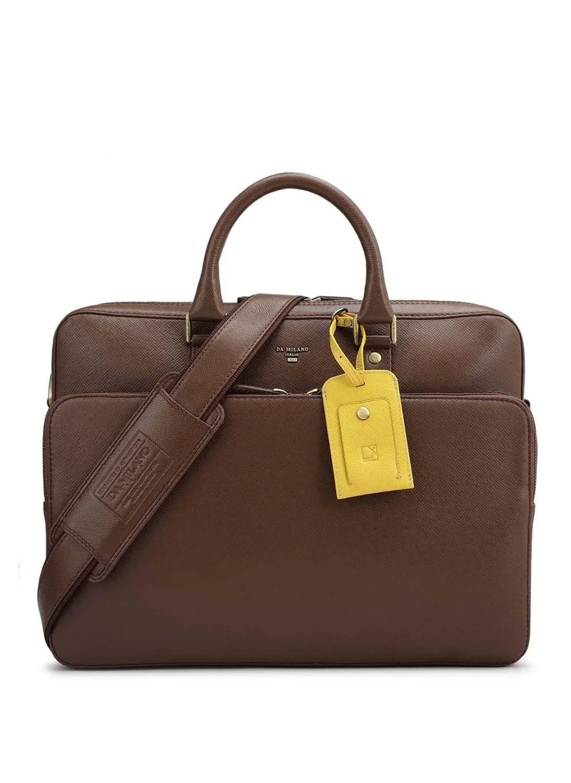 Da Milano Da Milano Monogram Patterned Leather Laptop Bag - Date (CB-10158)