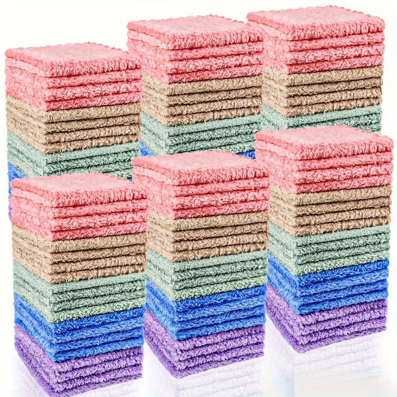 12pcs Solid Color Towel Set Soft Absorbent Quick Dry Washcloth Multipurpose - Image 4