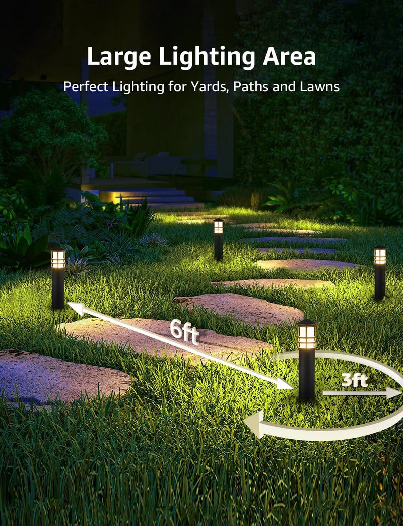 SUNVIE 8-Pack Low Voltage Pathway Lights 3W LED Landscape Pathway Lighting 3000K Warm White CRI 90+ Landscape Lights Wired 12-24V Aluminum Bollard Path Lights for Walkway Yard Garden, ETL Listed Cord - Image 3