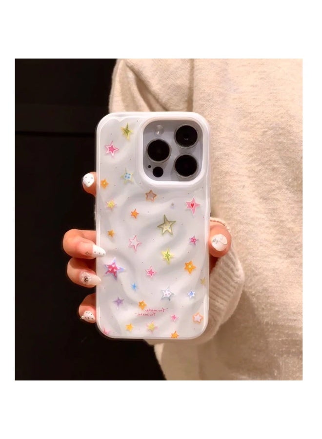 NIBEMINENT Colorful Stars Protective TPU Case Cover For iPhone 14 Pro Max, White - Image 1