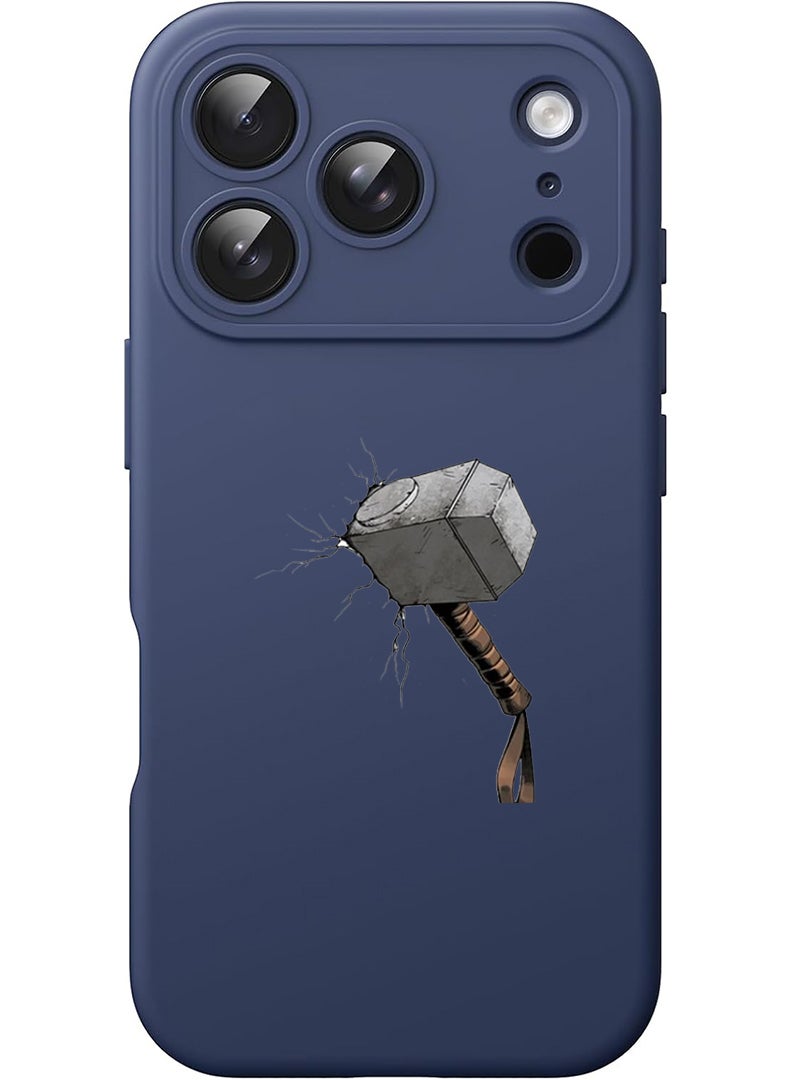 Theodor Protective Slim Fit Case Liquid Silicone Cover with Full Body Protection Anti-Scratch Shockproof Case For Apple iPhone 17 Pro Max (Blue) Hammer - Image 1