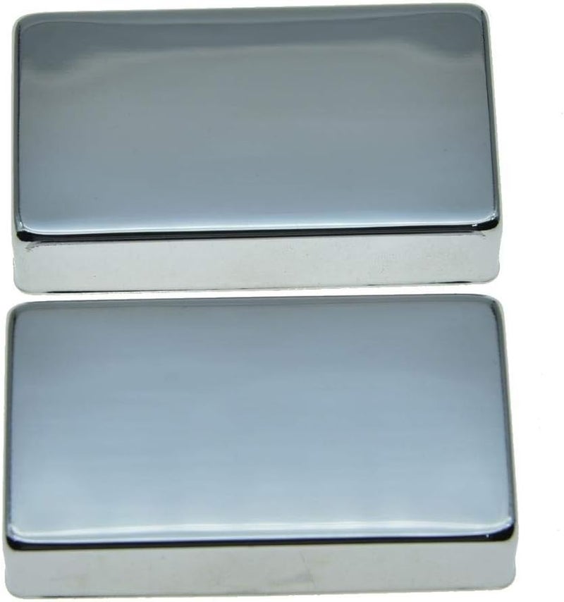 KAISH Set of 2 Sealed Humbucker Guitar Pickup Covers Brass Humbucker Pickup Cover No Holes Chrome - Image 1