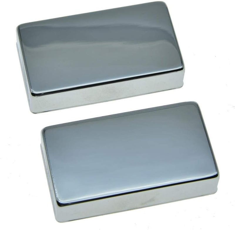 KAISH Set of 2 Sealed Humbucker Guitar Pickup Covers Brass Humbucker Pickup Cover No Holes Chrome - Image 2