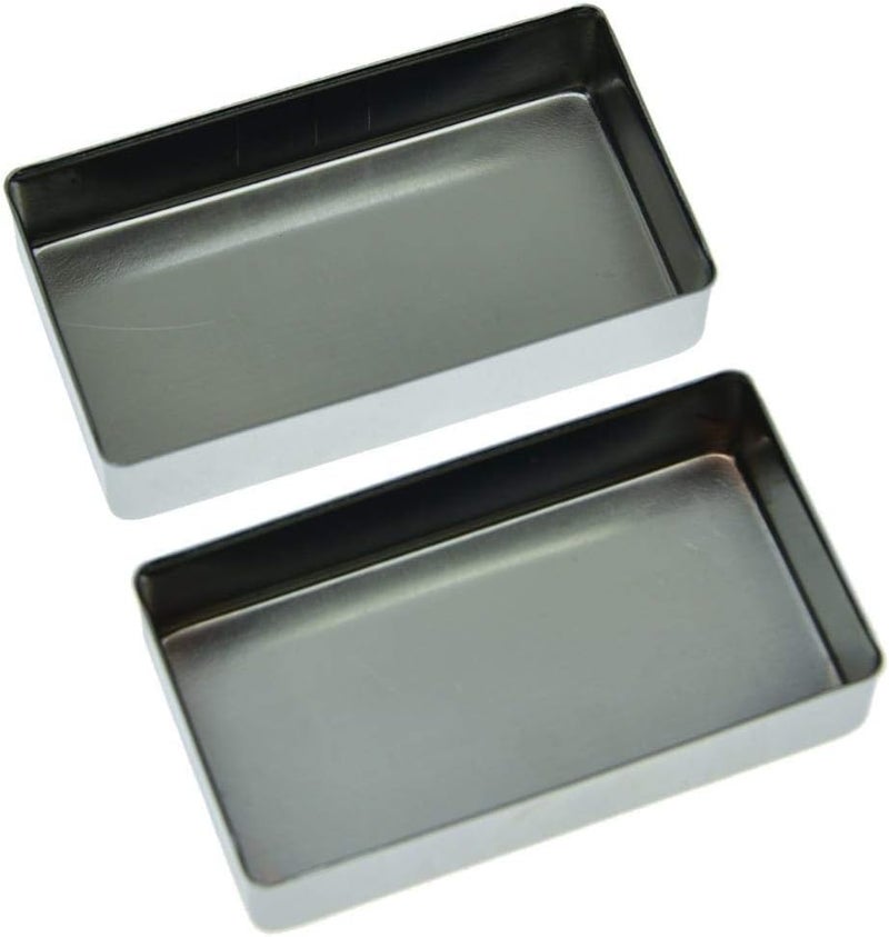 KAISH Set of 2 Sealed Humbucker Guitar Pickup Covers Brass Humbucker Pickup Cover No Holes Chrome - Image 4