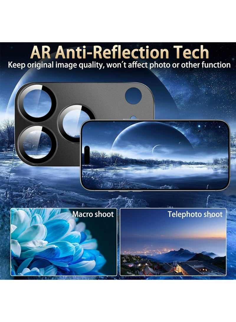 بولوز 2 حزمة كاميرا عدسة حامي لآيفون 17 برو اكسسوارات ، سبيكة الألومنيوم المعدنية حامي كاميرا الزجاج المقوى ، [الصف العسكري مقاوم للكسر] [حالة صديقة] -أسود - Image 5
