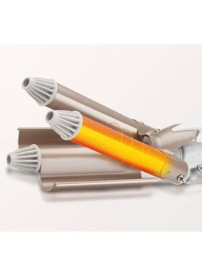 JAJEEK "2PCS Professional Hair Styling Set | Ceramic Triple Barrel Curling Iron & Hair Straightener Brush | Fast Heating, Adjustable Temperature, Anti-Frizz Design for Smooth, Wavy & Sleek Hairstyles – Salon-Quality Styling Tools" - Image 5