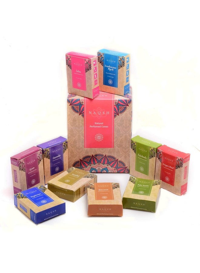 أقماع البخور الملفوفة يدويًا ذات رائحة تدوم طويلاً من أجل الإيجابية ونقاء الهواء والتأمل واليوغا والعلاج العطري والاسترخاء والانتعاش (12 عبوة من 10 أقماع في كل عبوة بإجمالي 120 أقماع بخور) - Image 1