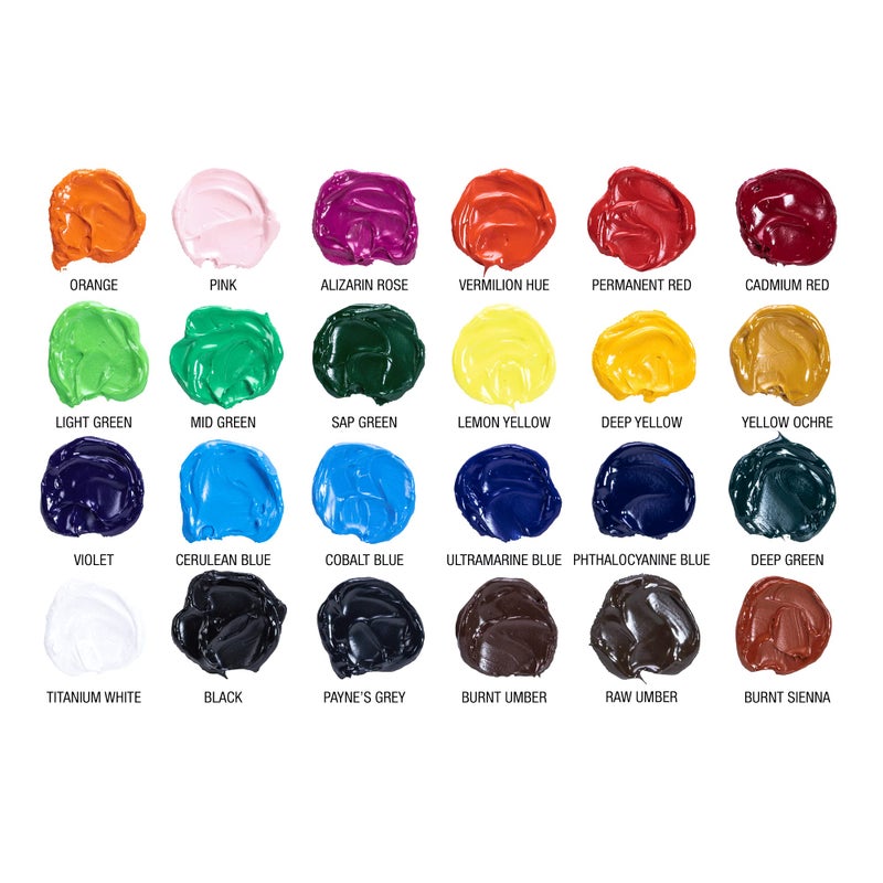 RoseArt Premium Oil Paint - Set 24 Colors, Maximum Strength Pigmented Oil Paints for Casual to Professional Artists, multi - Image 3