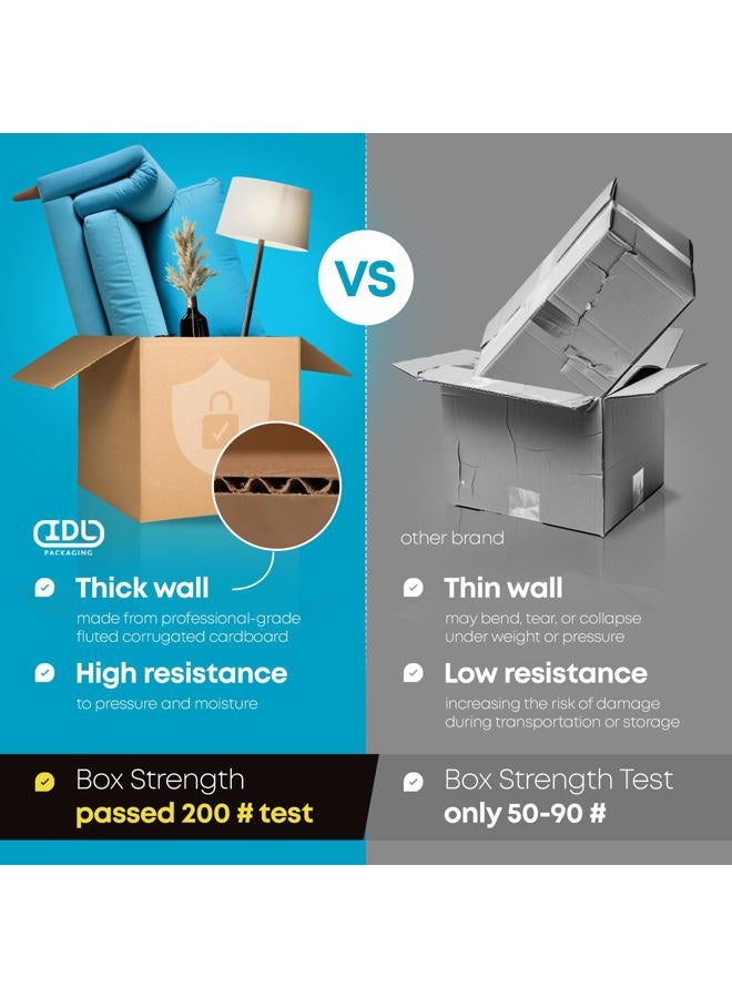 IDL Packaging 16"L x 8"W x 4"H Medium Cardboard Box (Pack of 25) for Moving, Shipping or Storage, Made in USA, 100% Recyclable, Brown. Packaging Boxes for USPS, UPS, FEDEX Shipping - Image 3