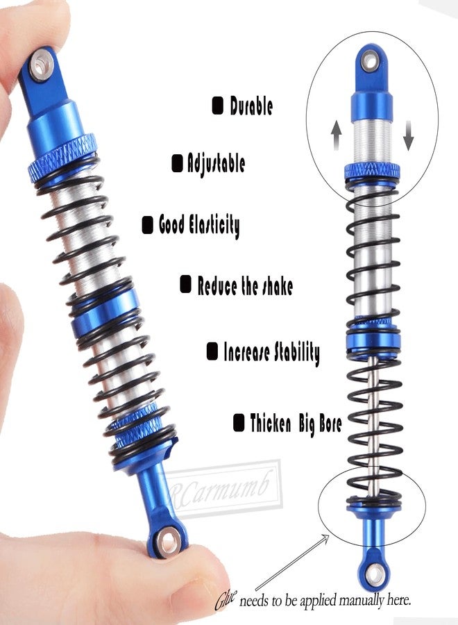 Rcarmumb 130mm Universal Shock Absorber Upgrades Part for 1/10 RC Scale Cars,Aluminum Alloy 7075 RC Adjustable Shocks Damper Universal Hops Up,4PCS,Navy Blue - Image 4
